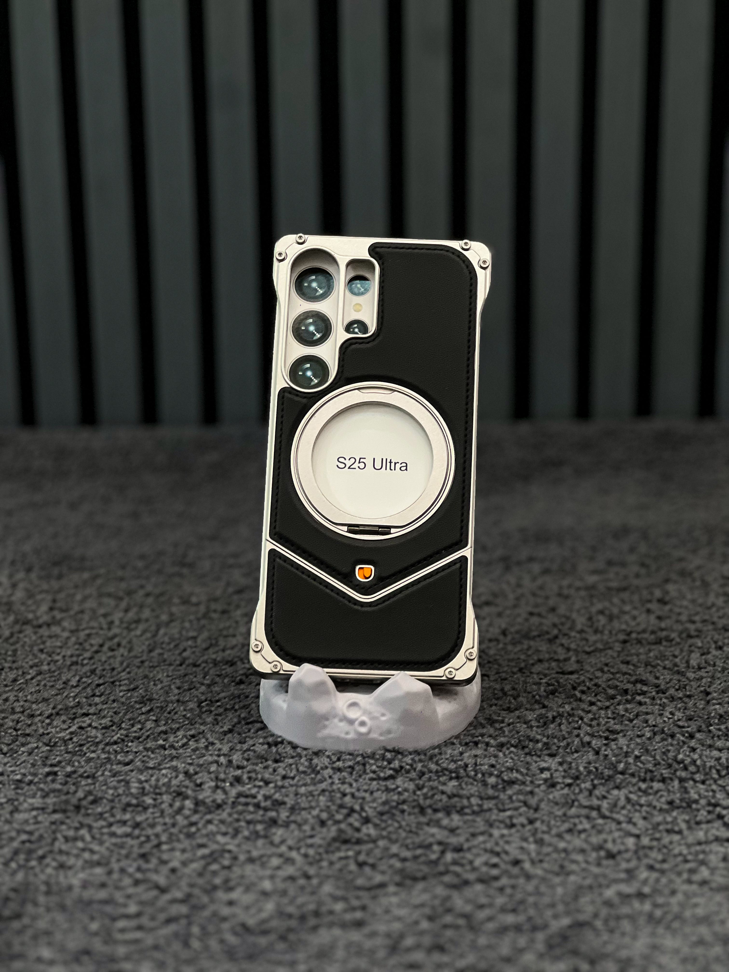 Leather Metal Bumper Case